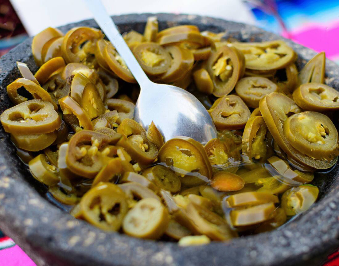 Fresh chopped jalapenos peppers