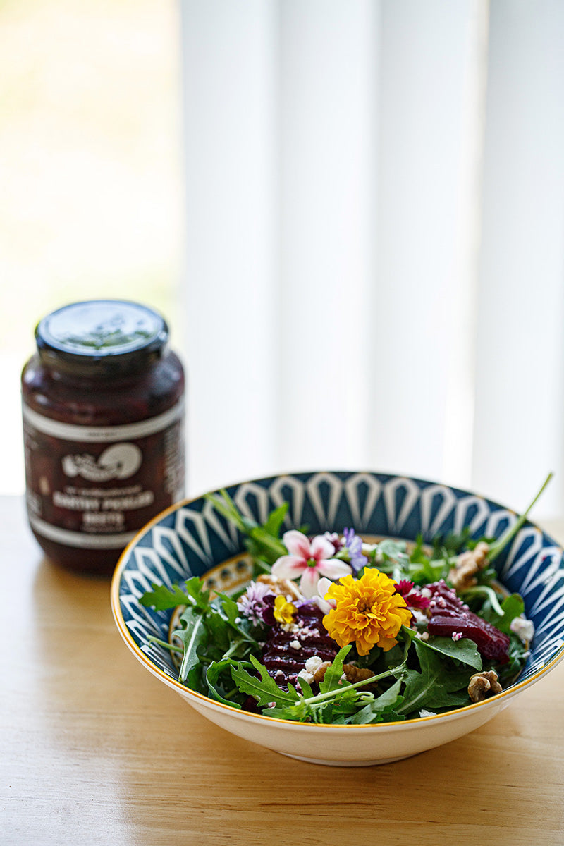 Pickled Beetroot salad and pickle jar